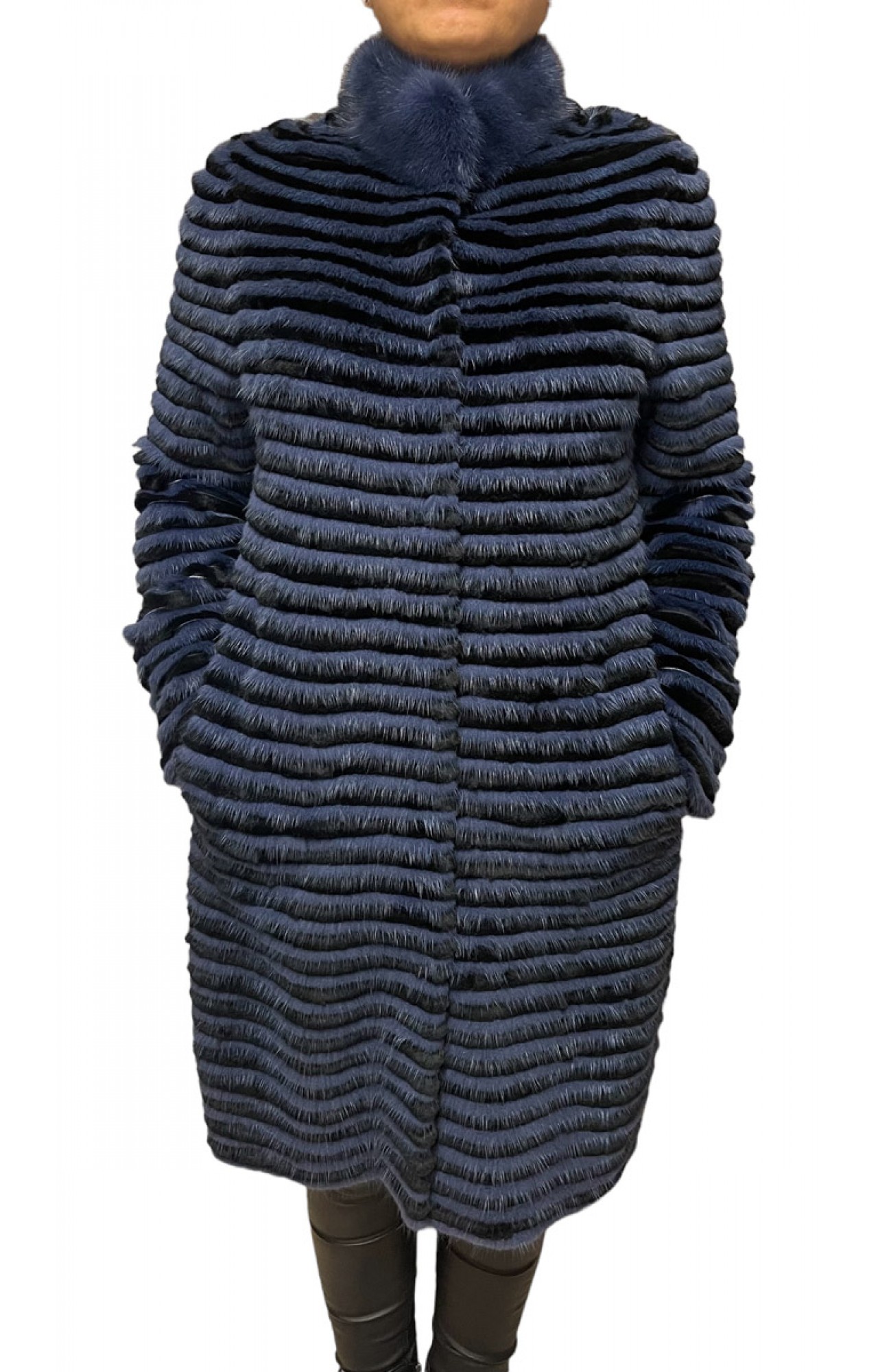 2290A WOMENS REX-MINK FUR BLUE