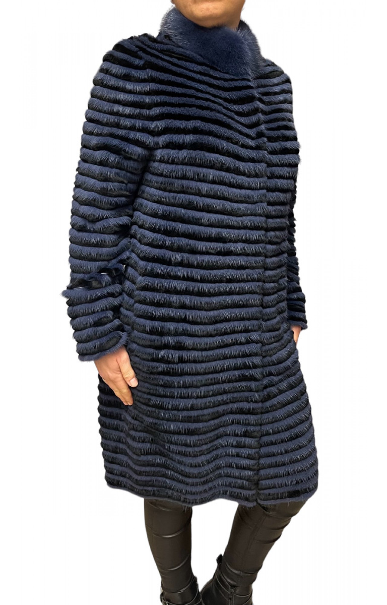2290A WOMENS REX-MINK FUR BLUE