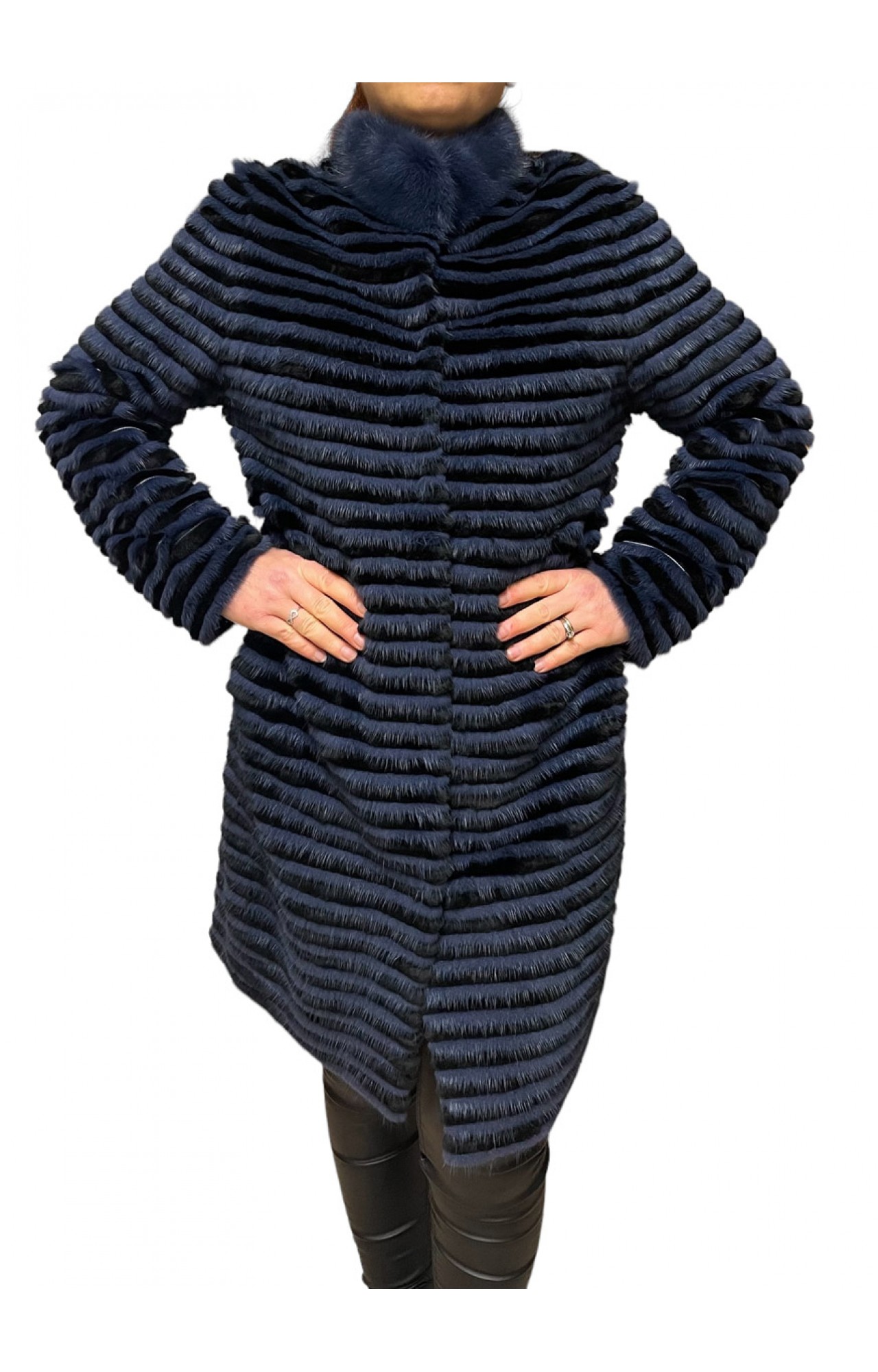 2290A WOMENS REX-MINK FUR BLUE