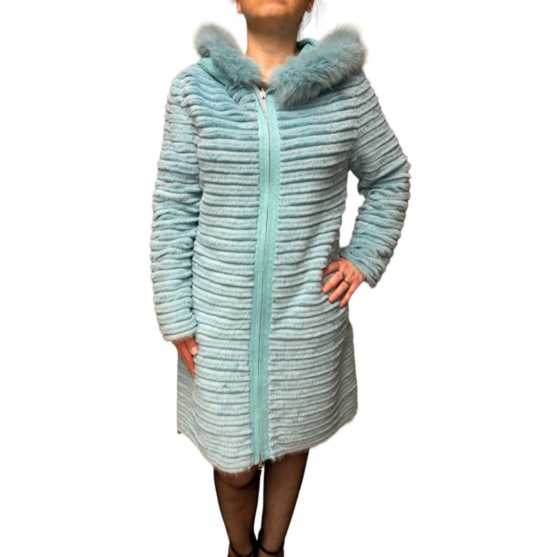 AQUARIUM WOMEN REX-MINK FUR LT BLUE