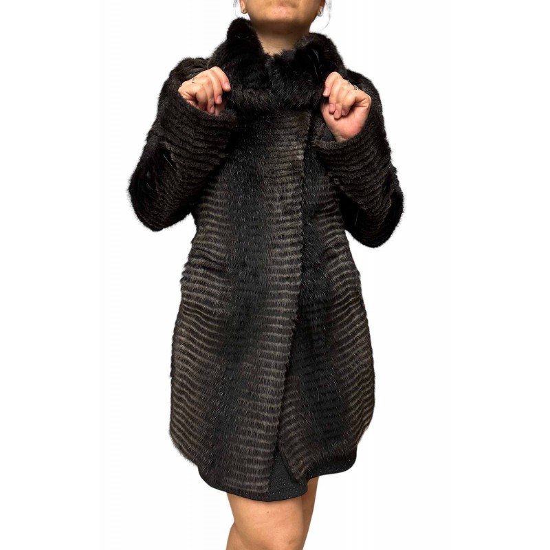 AVOI ΓΥΝΑΙΚΕΙΑ ΓΟΥΝΑ MINK ΣΚΟΥΡΟ ΓΚΡΙ AVOI ΓΥΝΑΙΚΕΙΑ ΓΟΥΝΑ MINK ΣΚΟΥΡΟ ΓΚΡΙ