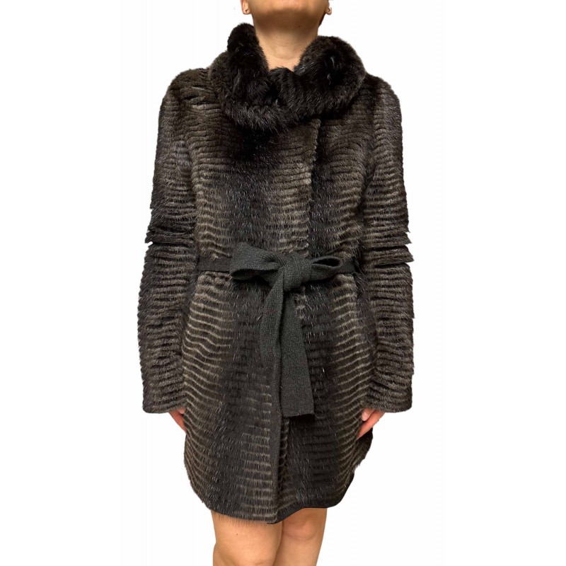 AVOI ΓΥΝΑΙΚΕΙΑ ΓΟΥΝΑ MINK ΣΚΟΥΡΟ ΓΚΡΙ