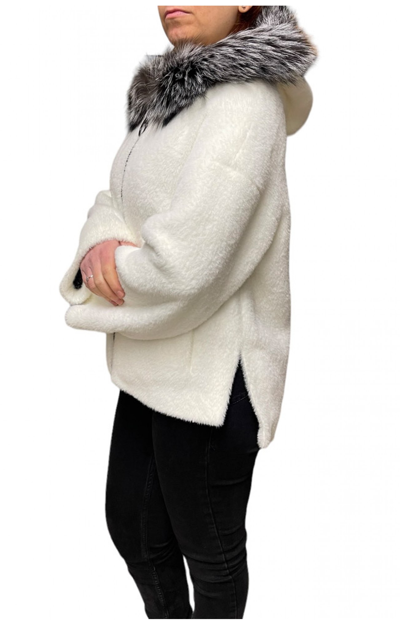 B-3892 WOMENS ECO FUR WHITE