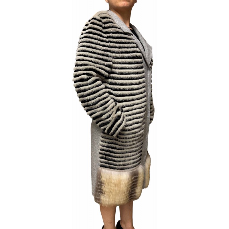 COMBO WOMENS GREY MINK-REX FUR COMBO WOMENS GREY MINK-REX FUR