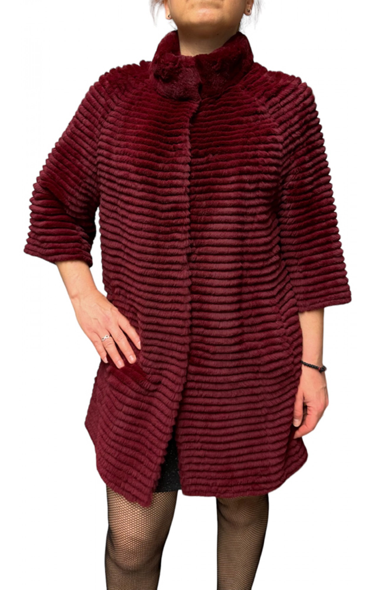 DENYSSE WOMENS REX FUR BORDEAUX