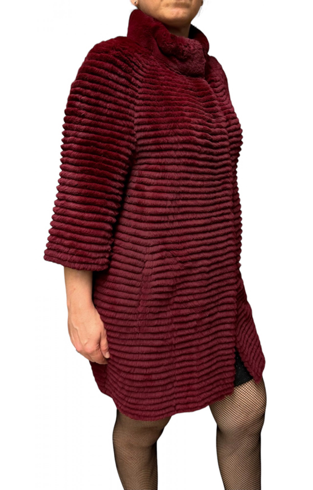 DENYSSE WOMENS REX FUR BORDEAUX