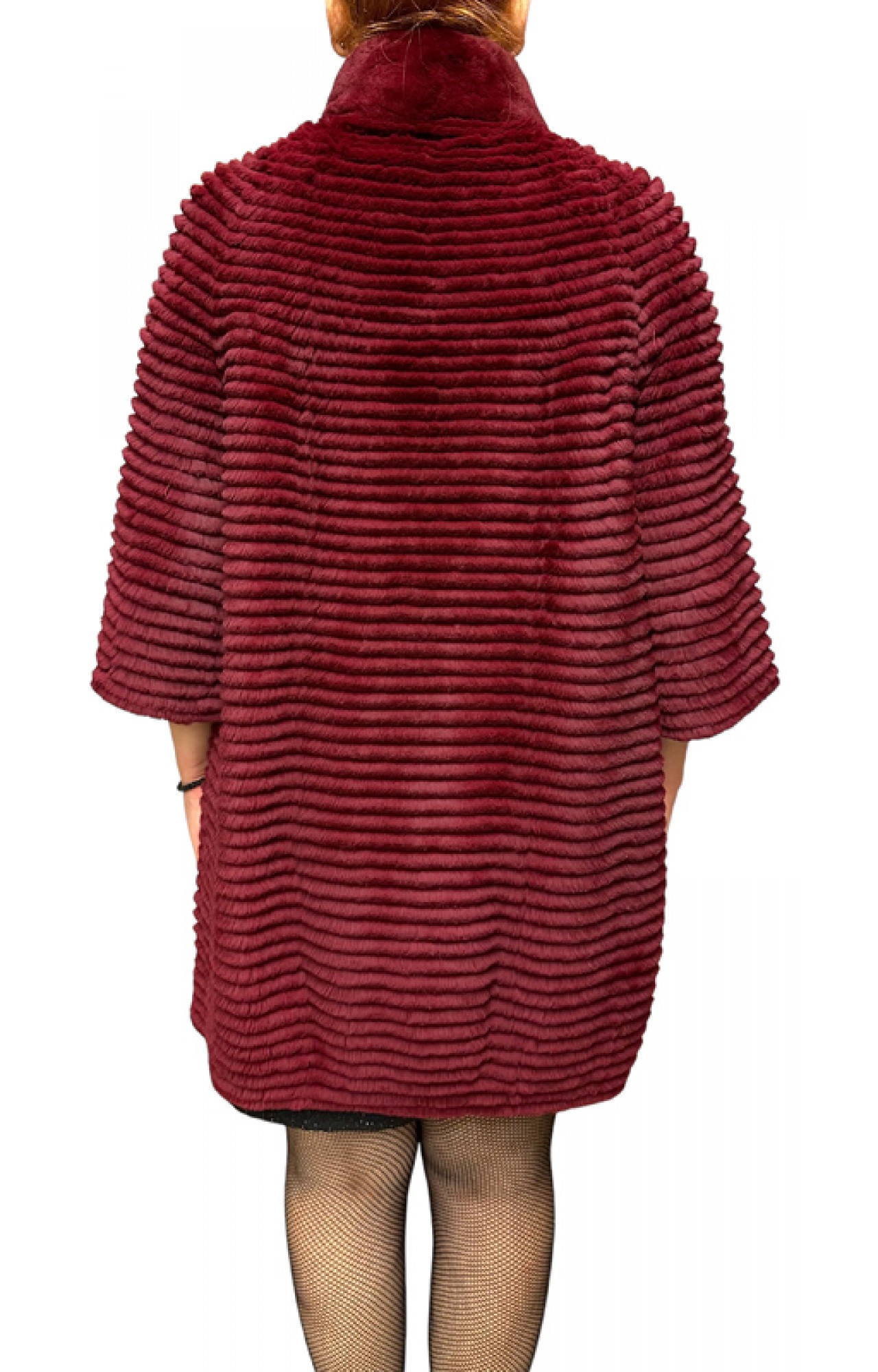 DENYSSE WOMENS REX FUR BORDEAUX