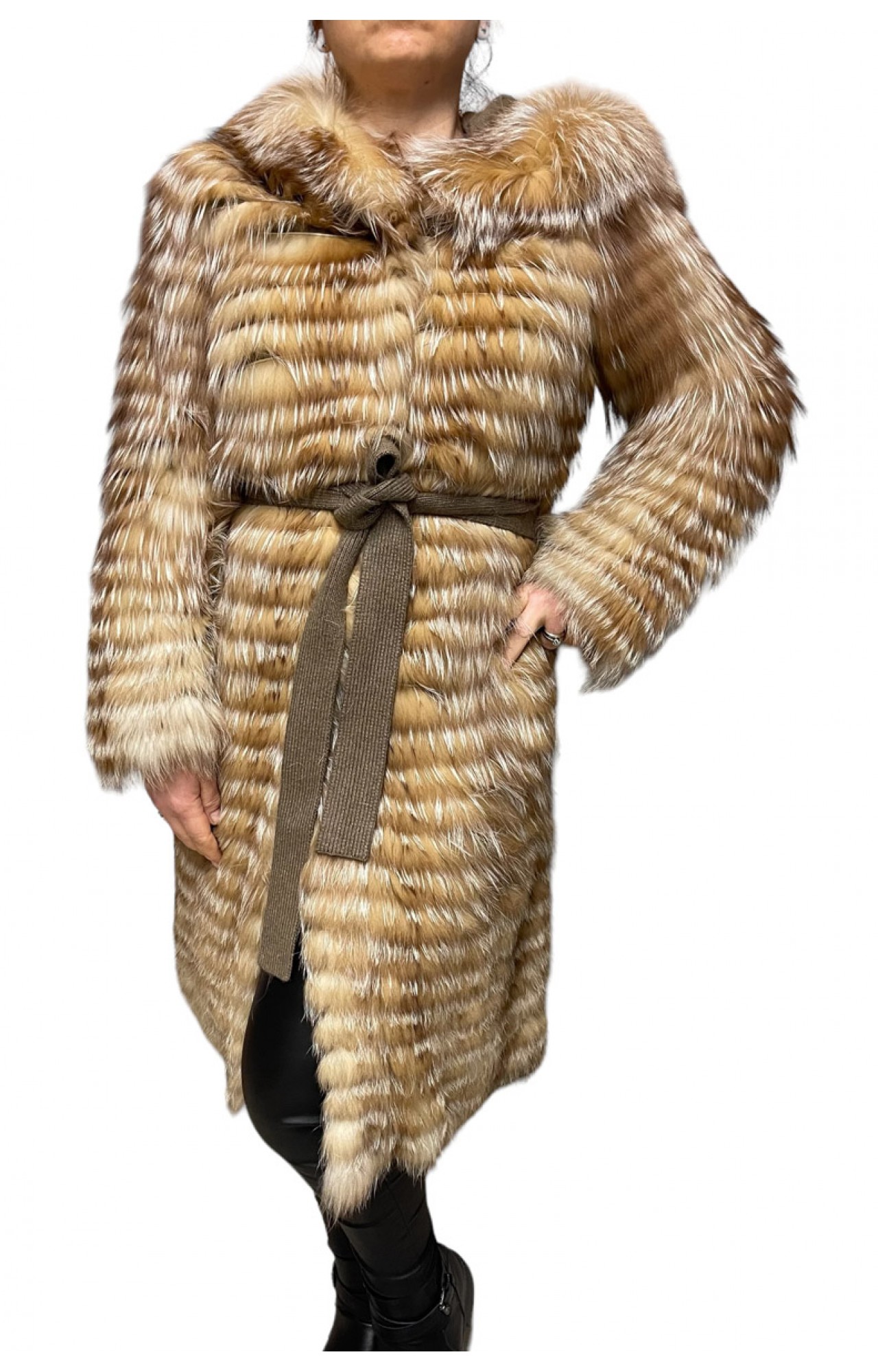 FAIKA WOMEN BEIGE FOX FUR