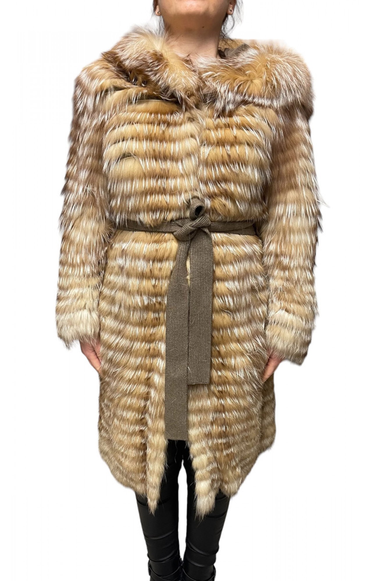 FAIKA WOMEN BEIGE FOX FUR
