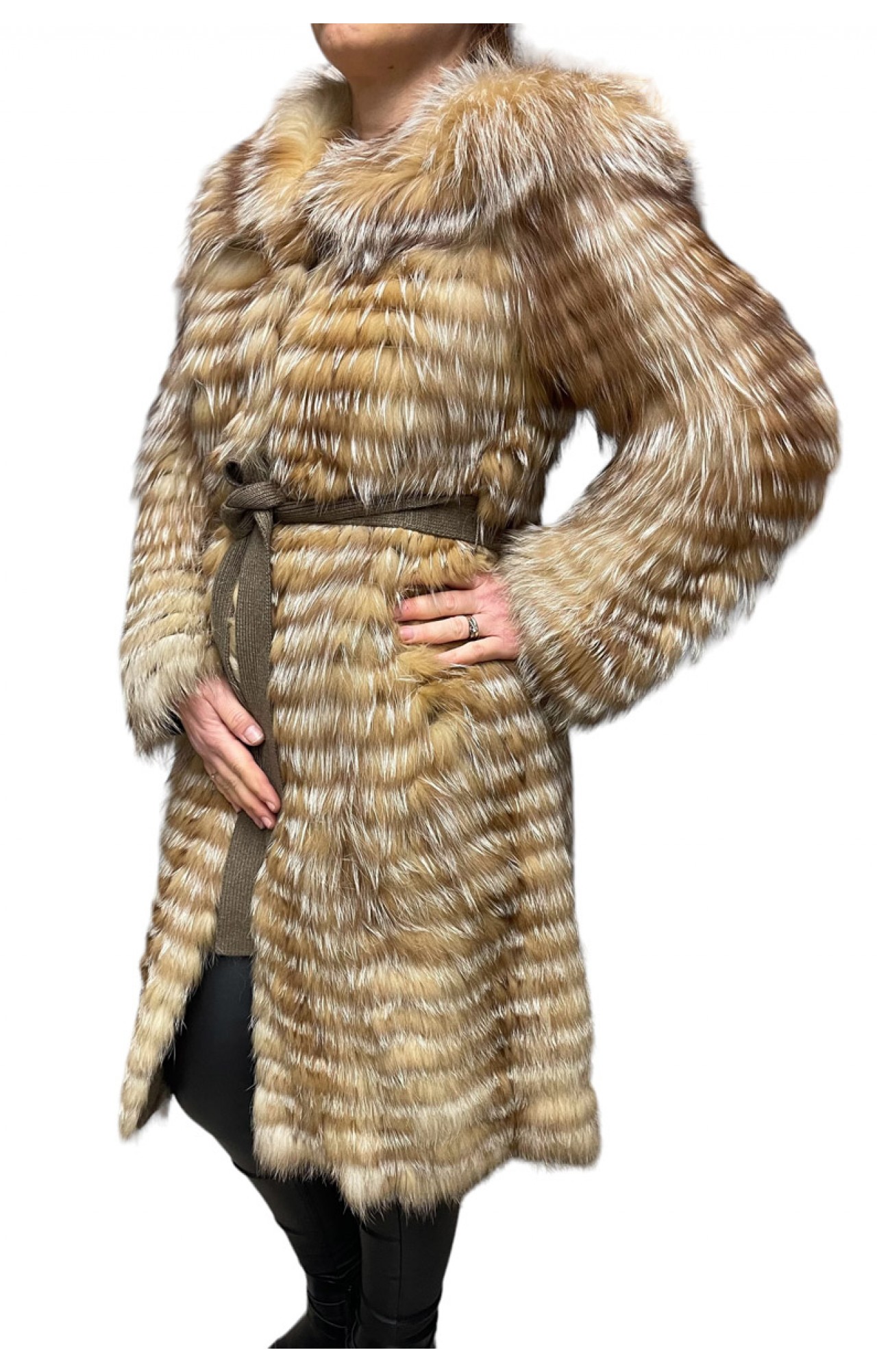 FAIKA WOMEN BEIGE FOX FUR