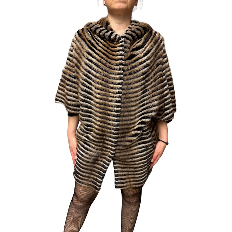 FRENCH WOMENS MINK-REX FUR BROWN