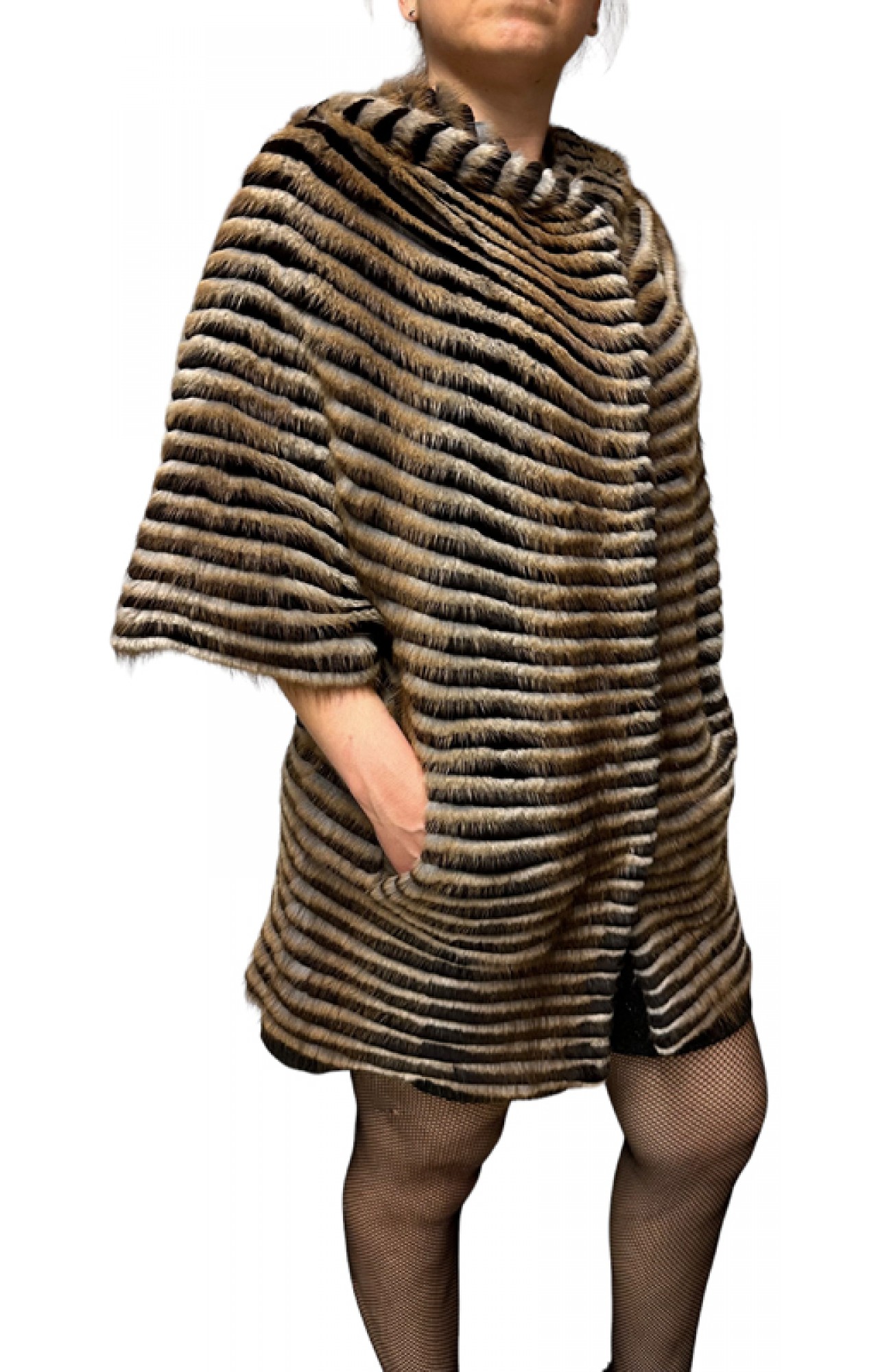 FRENCH WOMENS MINK-REX FUR BROWN