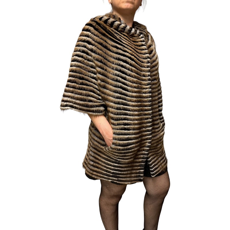 FRENCH WOMENS MINK-REX FUR BROWN