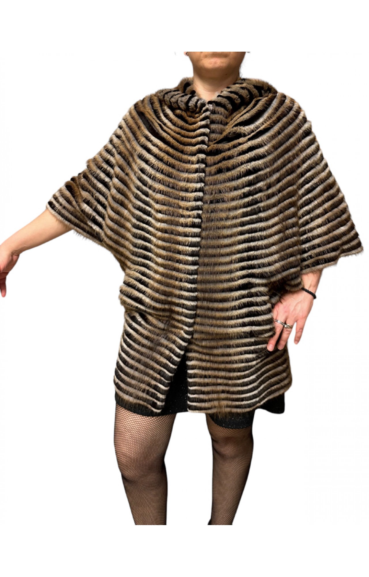 FRENCH WOMENS MINK-REX FUR BROWN