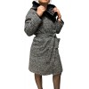 GALEA WOMENS DOUBLE-SIDED MINK-REX FUR GREY-BLACK