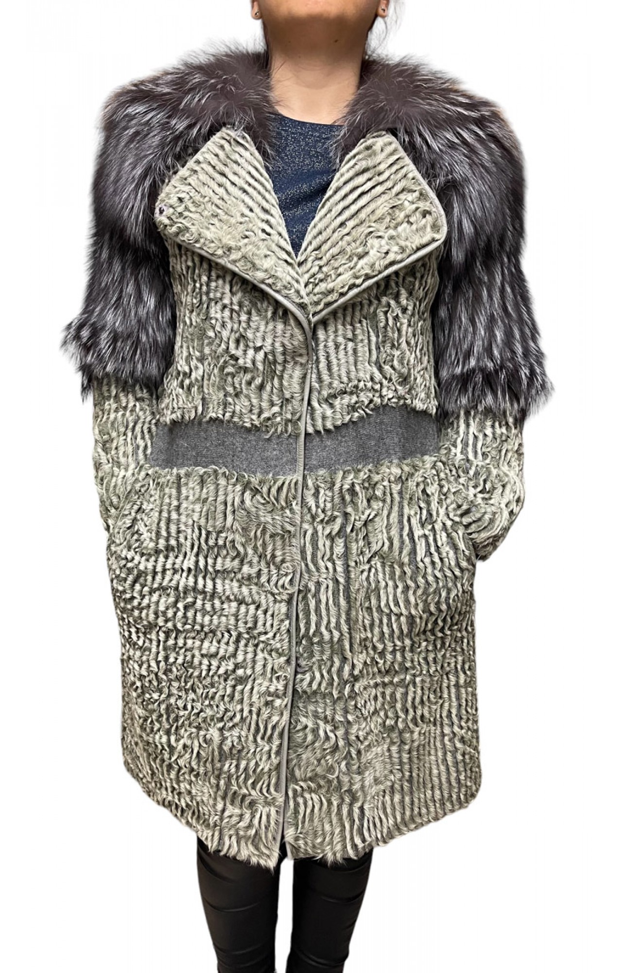 GEMMA LAMB-FOX FUR GREY WOMEN