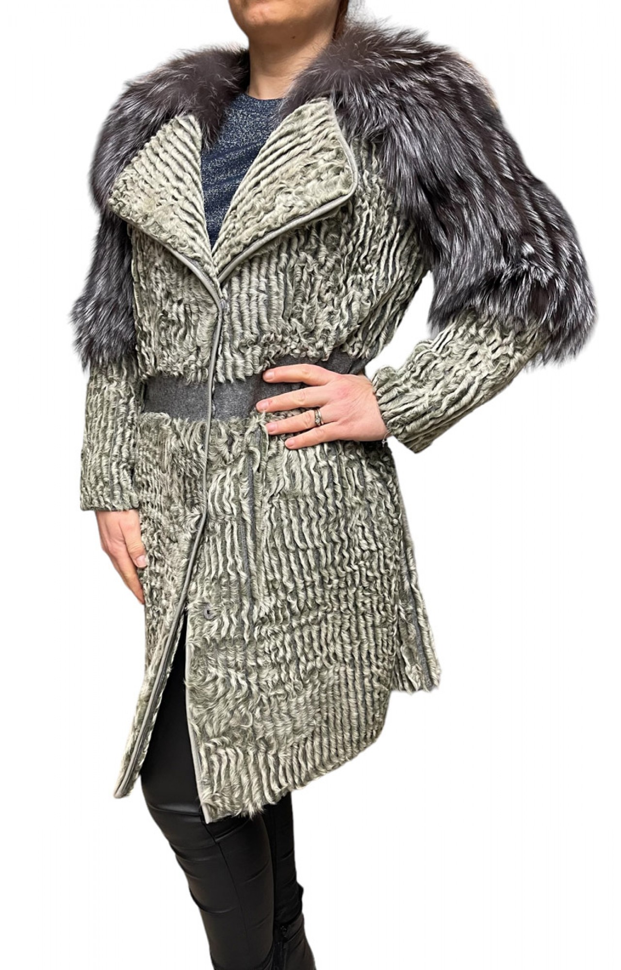 GEMMA LAMB-FOX FUR GREY WOMEN