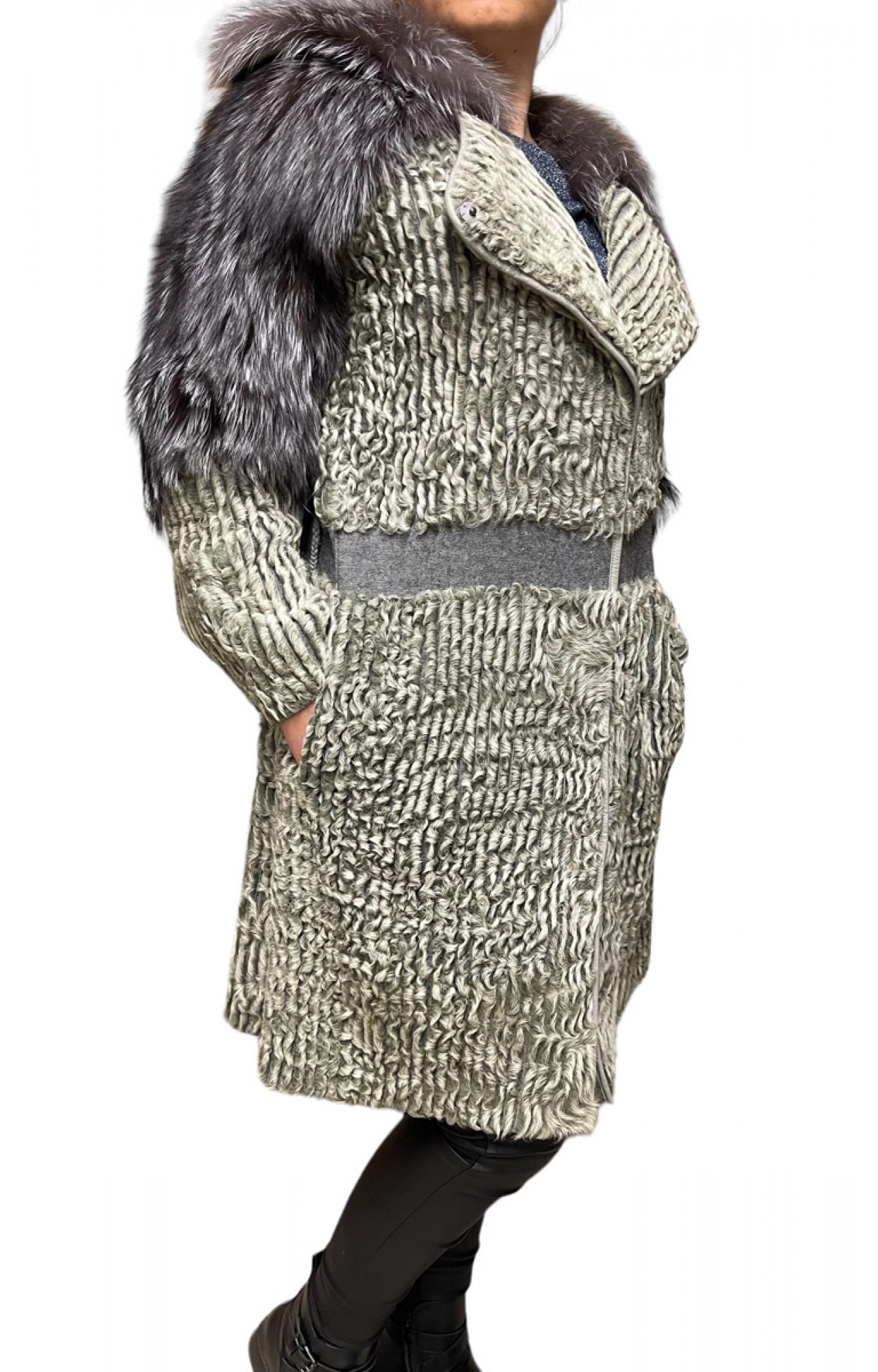 GEMMA LAMB-FOX FUR GREY WOMEN