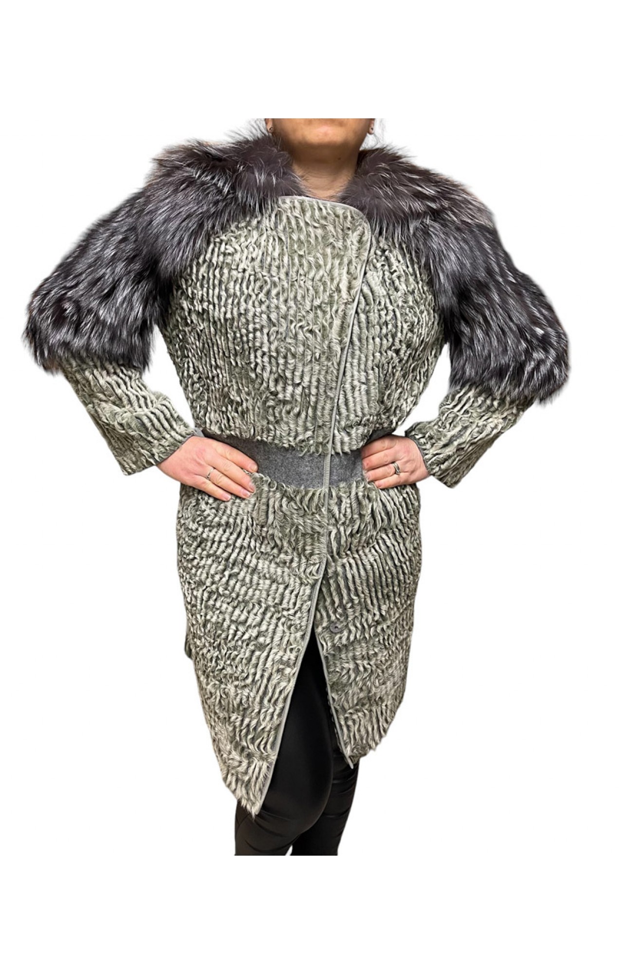 GEMMA LAMB-FOX FUR GREY WOMEN