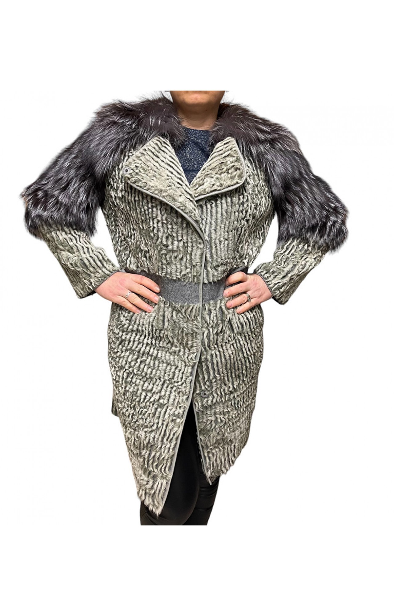 GEMMA LAMB-FOX FUR GREY WOMEN