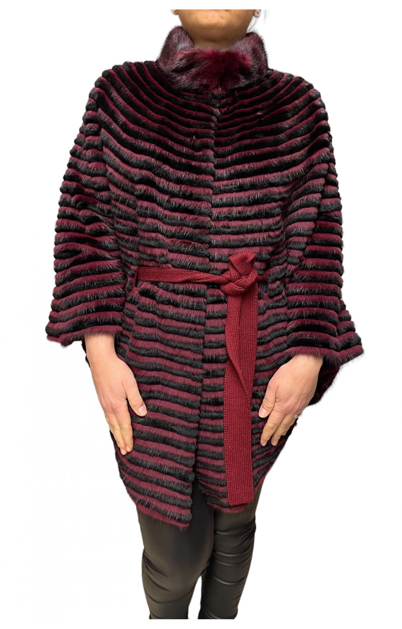 LEXIE WOMENS REX-MINK BORDEAUX FUR