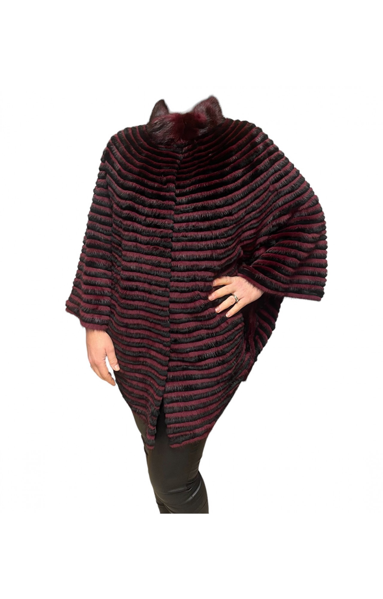 LEXIE WOMENS REX-MINK BORDEAUX FUR