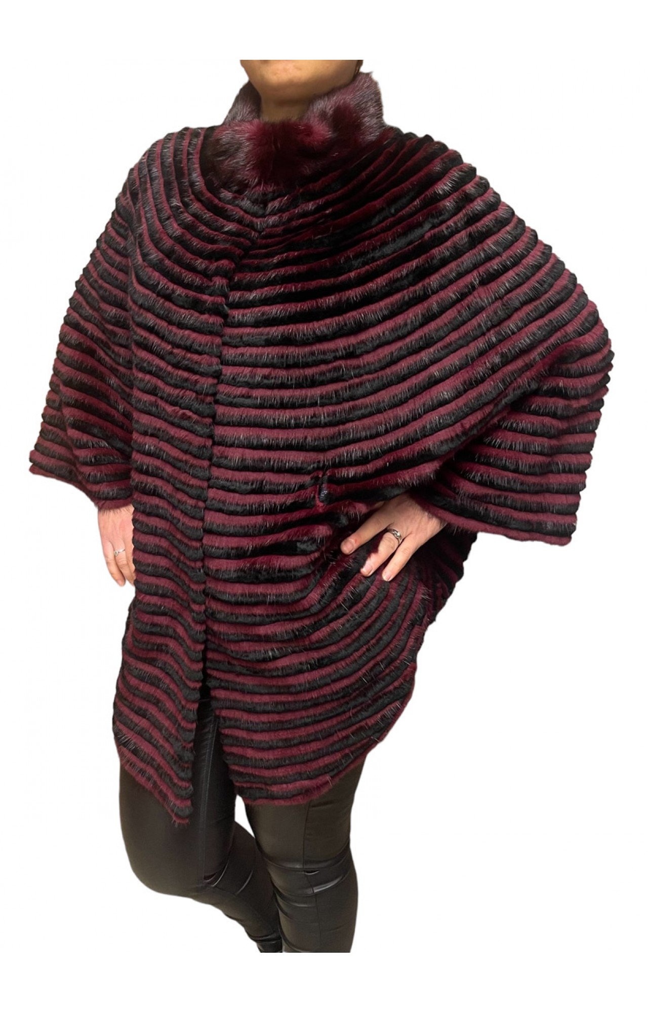 LEXIE WOMENS REX-MINK BORDEAUX FUR