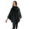 1005D GREEN WOMENS MINK PONCHO