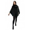 1005D GREEN WOMENS MINK PONCHO