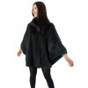 1005D GREEN WOMENS MINK PONCHO