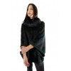 1005D GREEN WOMENS MINK PONCHO