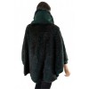 1005D GREEN WOMENS MINK PONCHO