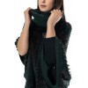 1005D GREEN WOMENS MINK PONCHO