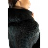 1005D GREEN WOMENS MINK PONCHO