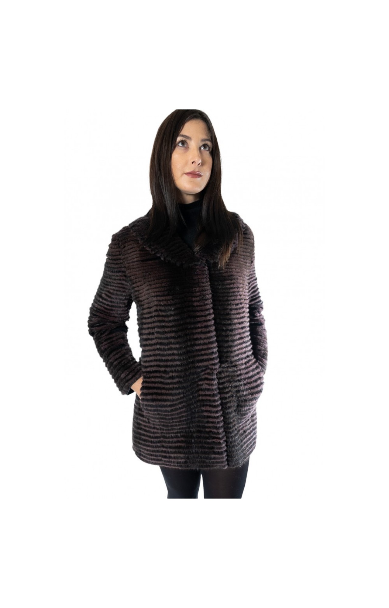1220C BROWN WOMENS MINK FUR