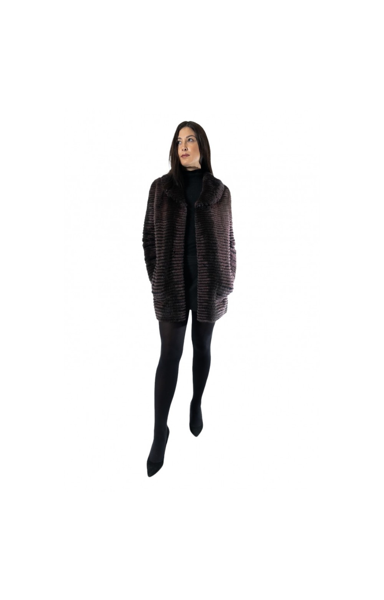 1220C BROWN WOMENS MINK FUR