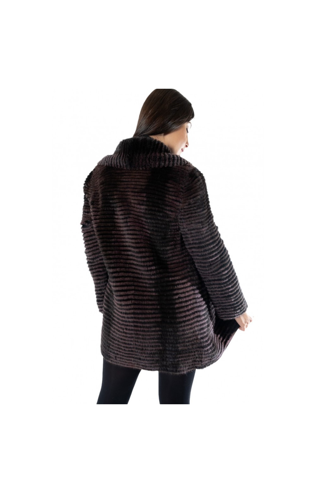 1220C BROWN WOMENS MINK FUR