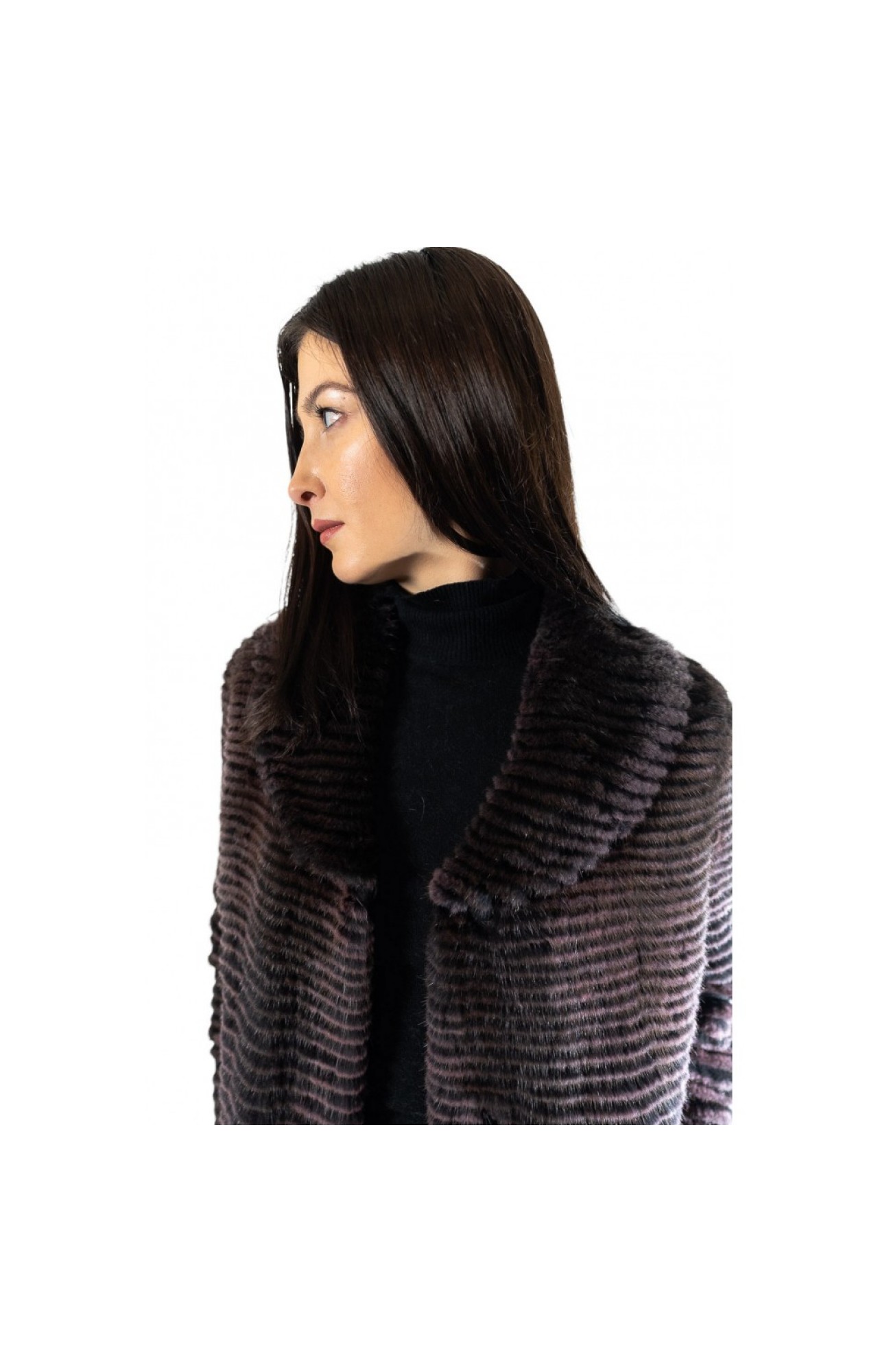 1220C BROWN WOMENS MINK FUR