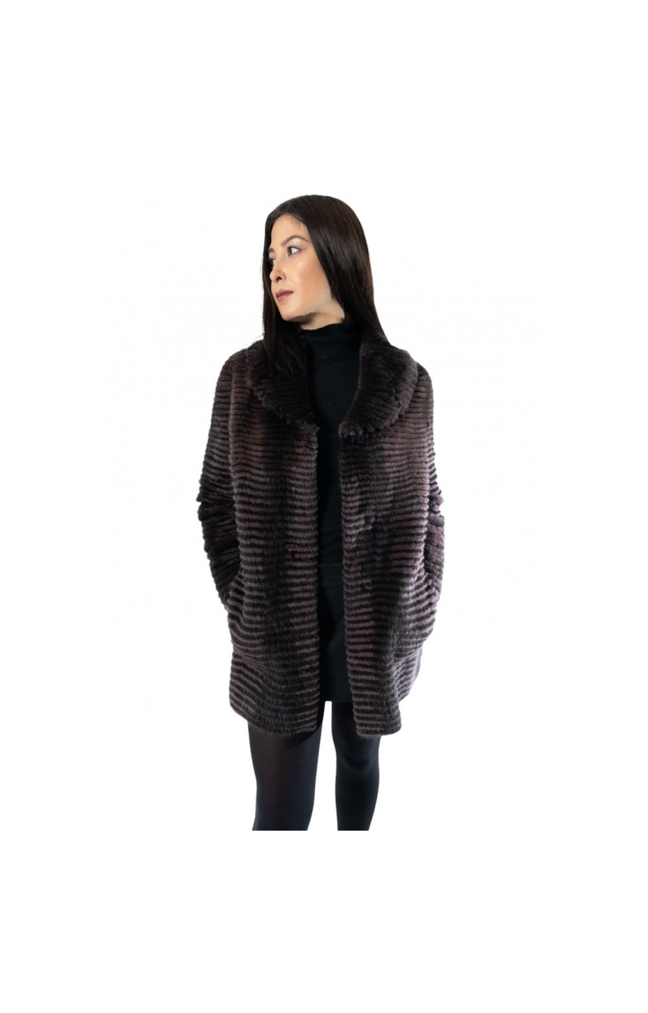 1220C BROWN WOMENS MINK FUR