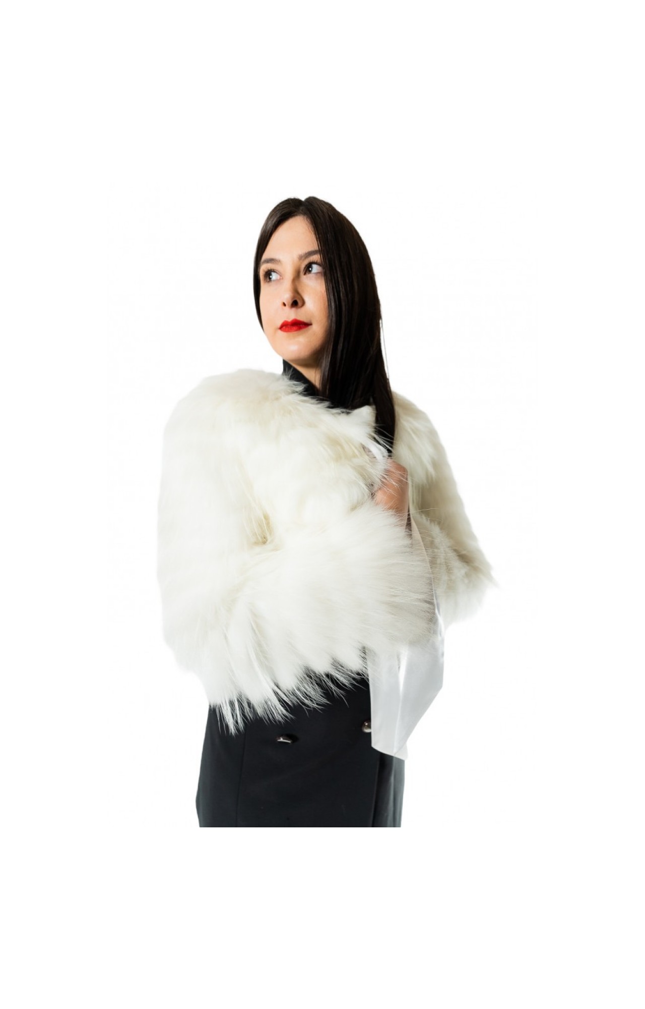 U-057 WOMENS FOX FUR WHITE