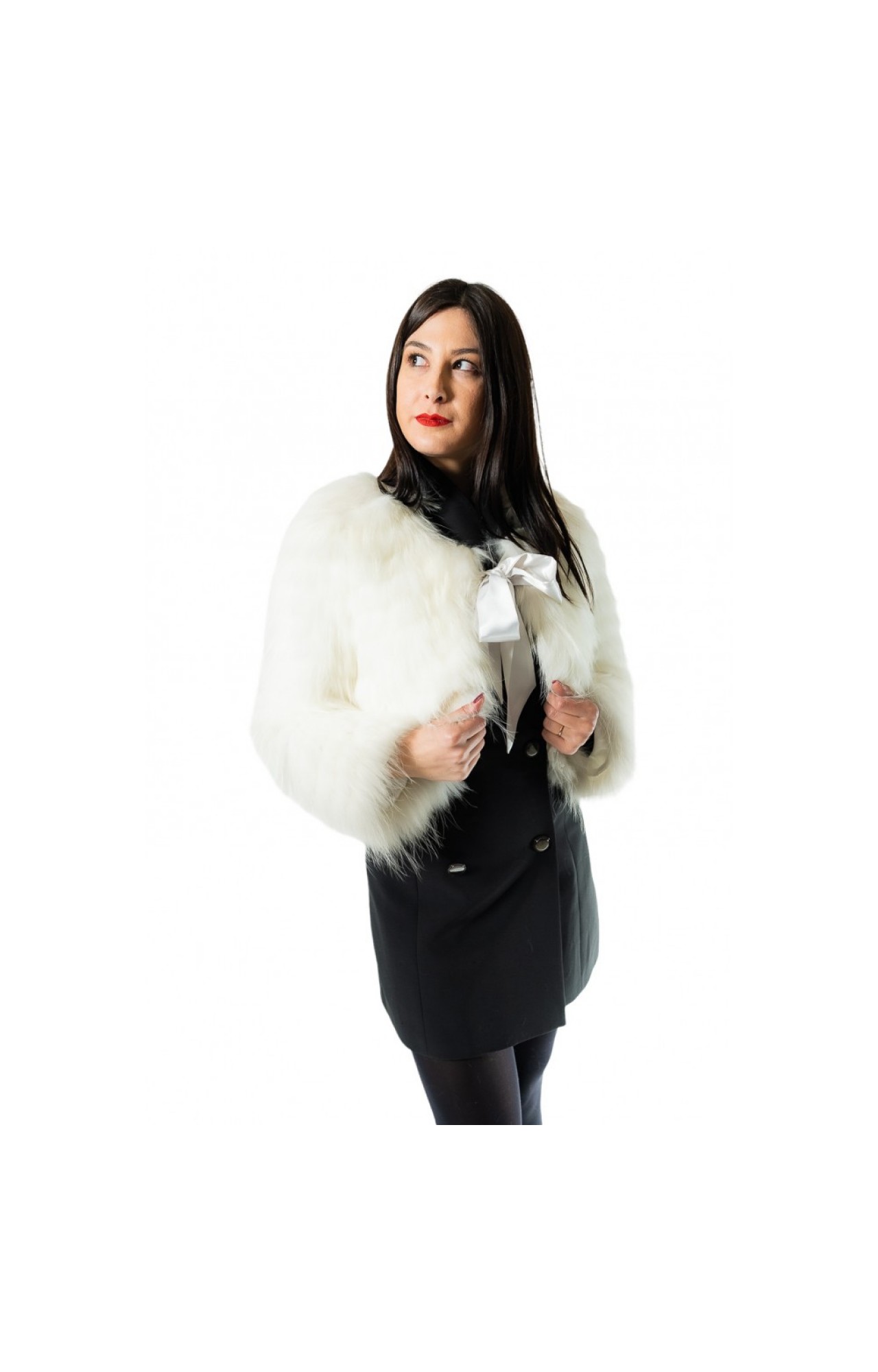 U-057 WOMENS FOX FUR WHITE