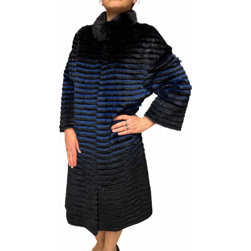 MIDNIGHT WOMENS MINK-REX FUR BLACK-BLUE MIDNIGHT WOMENS MINK-REX FUR BLACK-BLUE