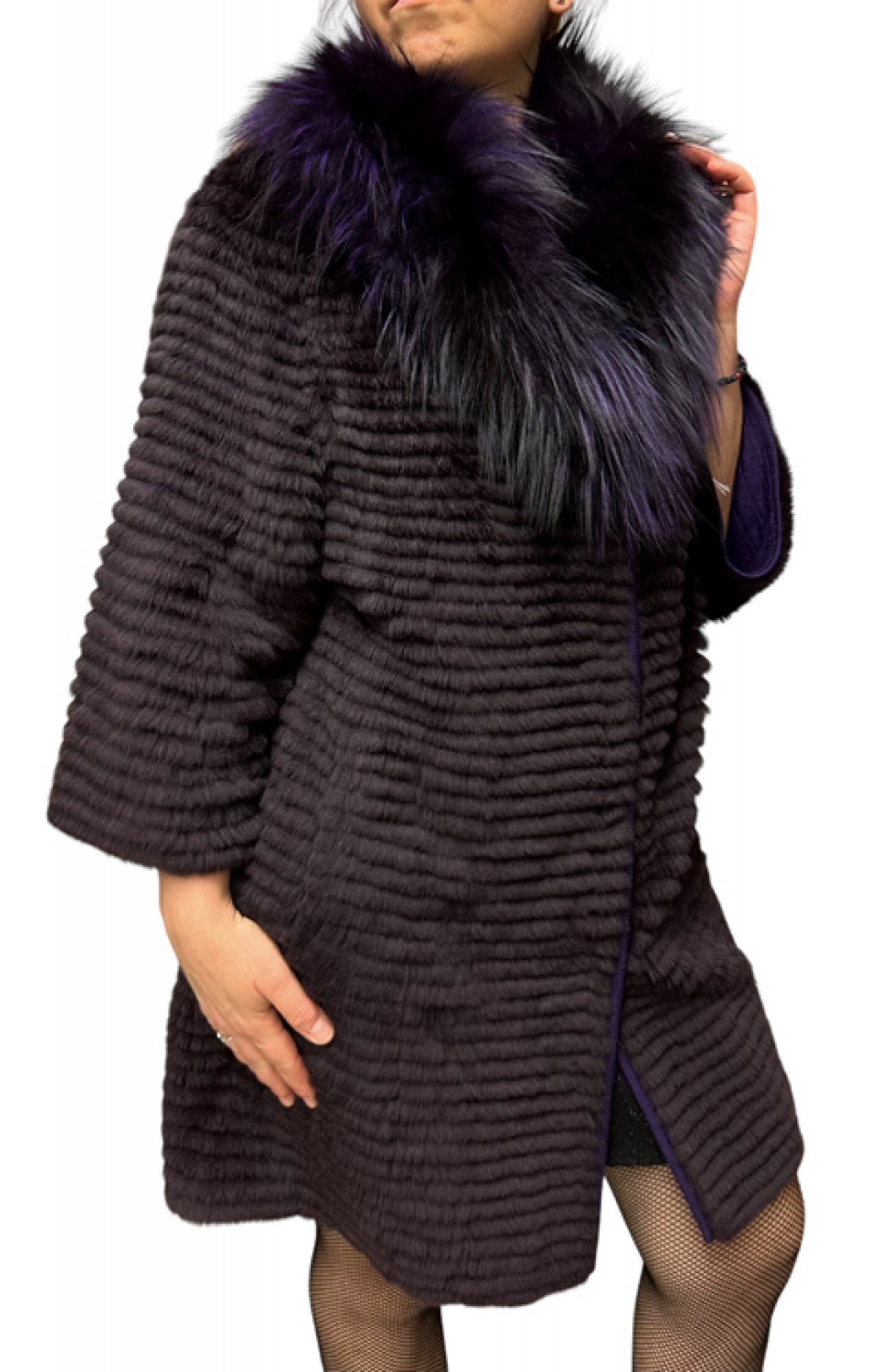 MIKA WOMENS PURPLE REX FUR