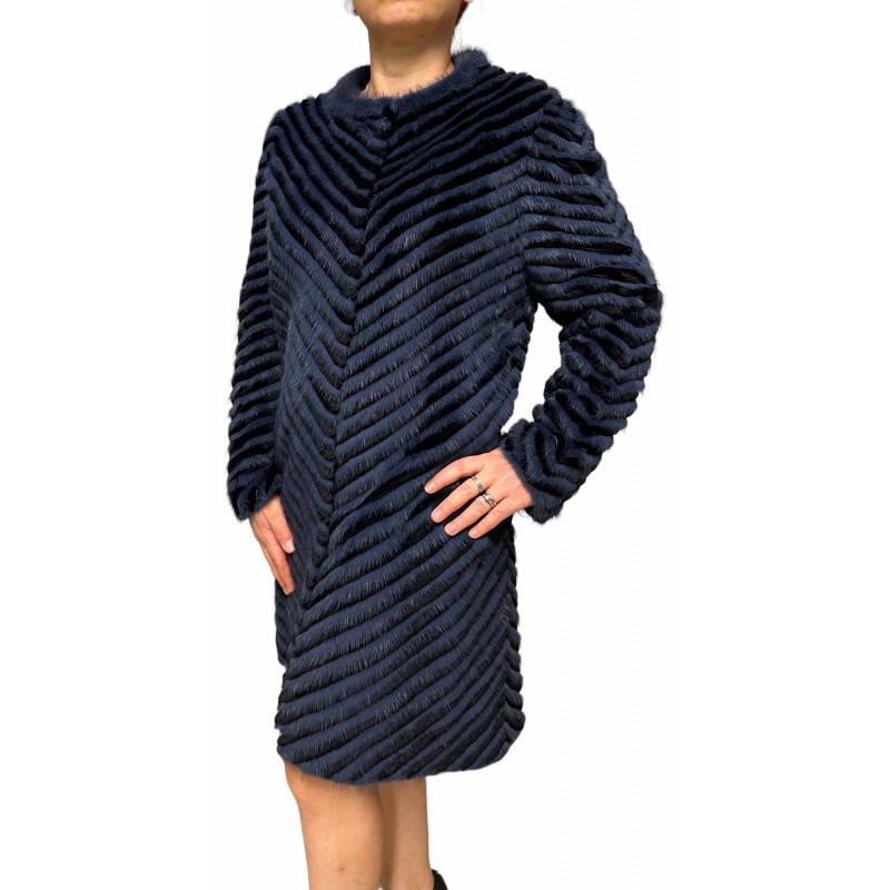 MOONLIGHT WOMENS MINK-REX FUR BLUE-BLACK MOONLIGHT WOMENS MINK-REX FUR BLUE-BLACK