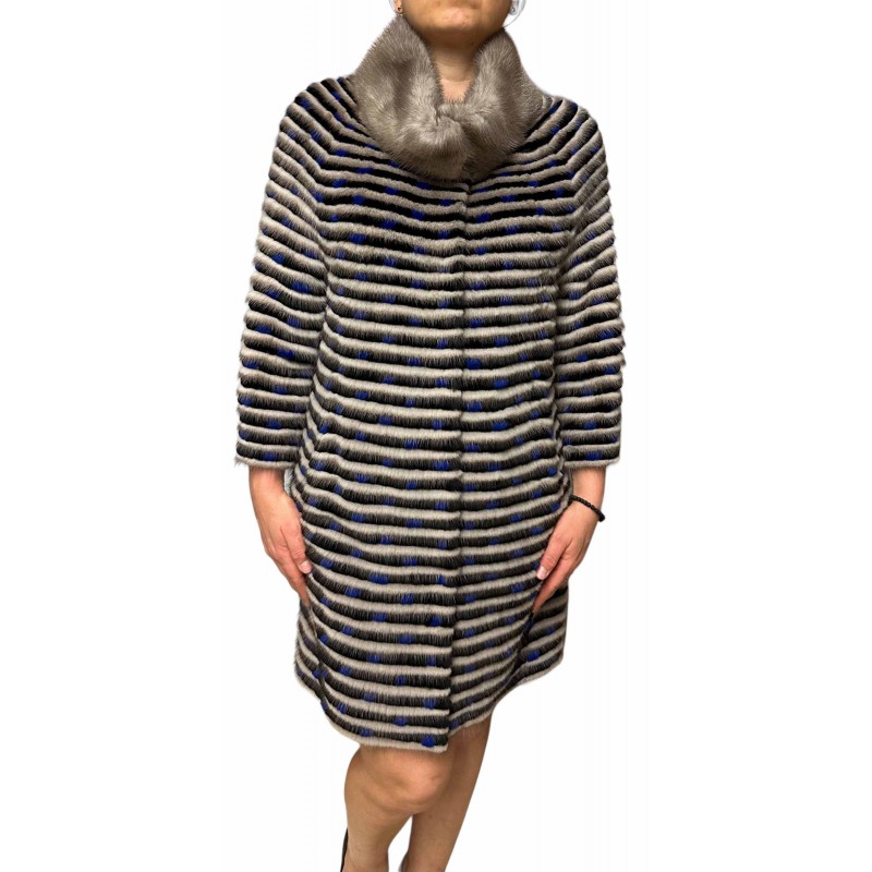 ROMA WOMENS GREY MINK-REX FUR