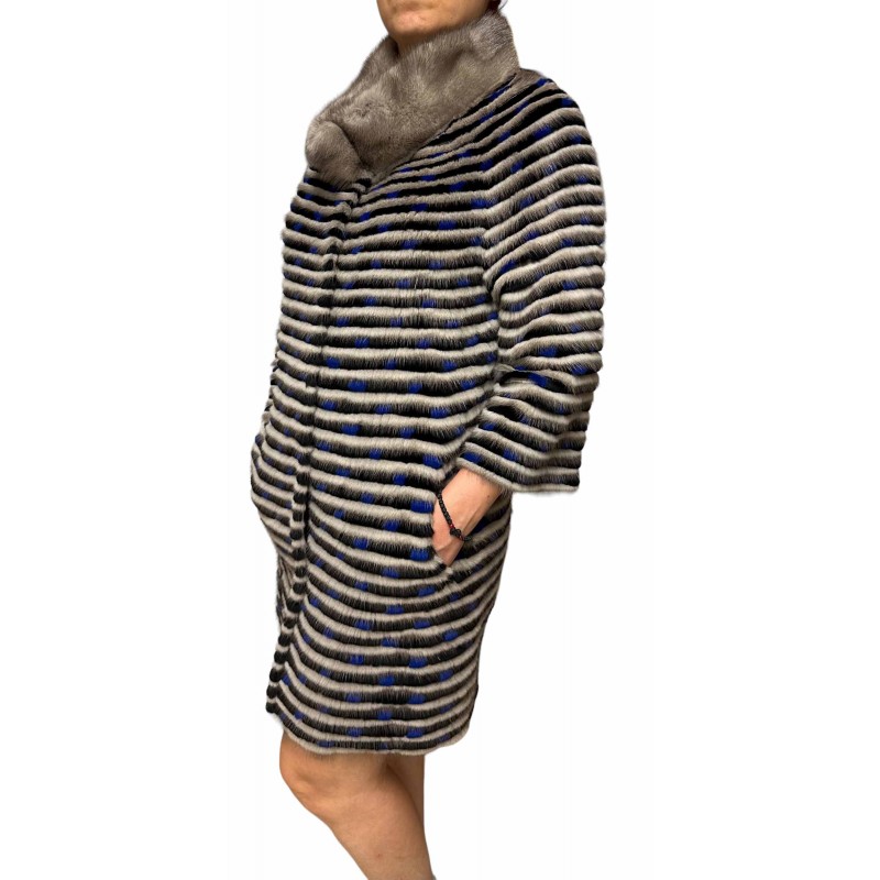 ROMA WOMENS GREY MINK-REX FUR