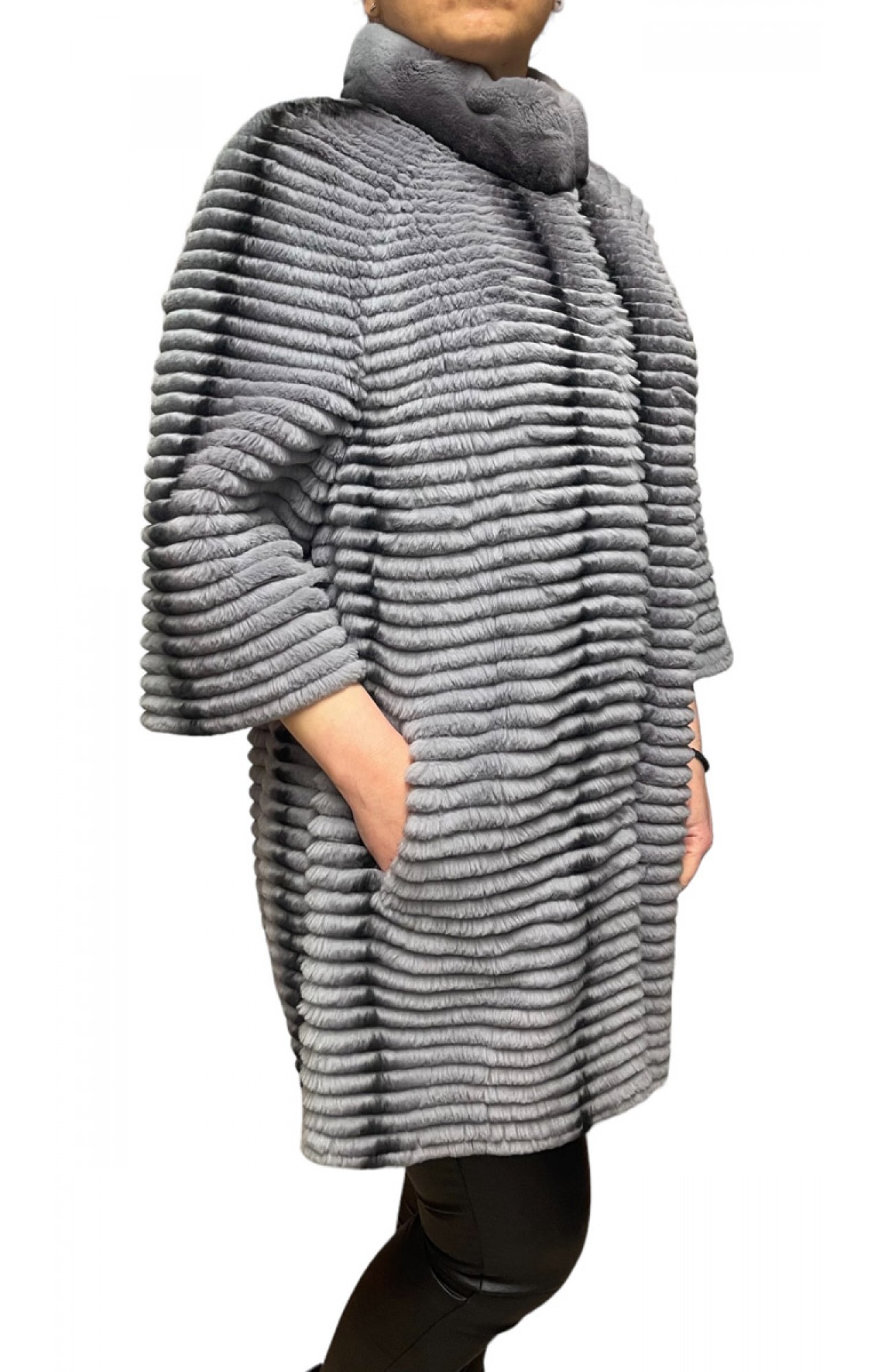 ROMINA WOMENS REX FUR GREY