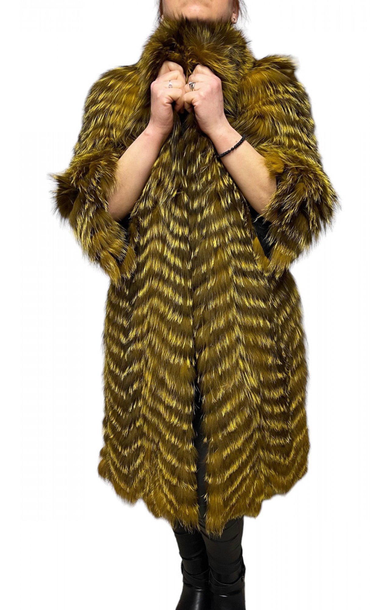 STAR WOMENS BROWN FOX FUR WITH BLONDE