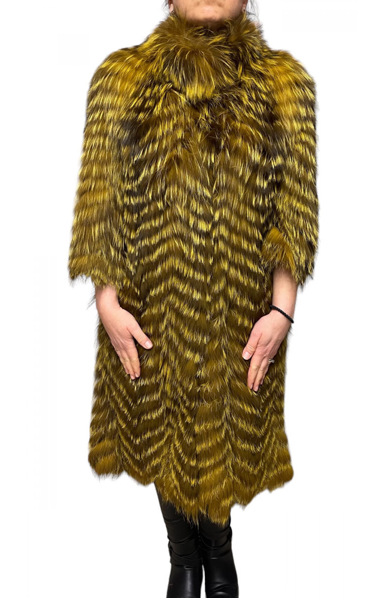 STAR WOMENS BROWN FOX FUR WITH BLONDE