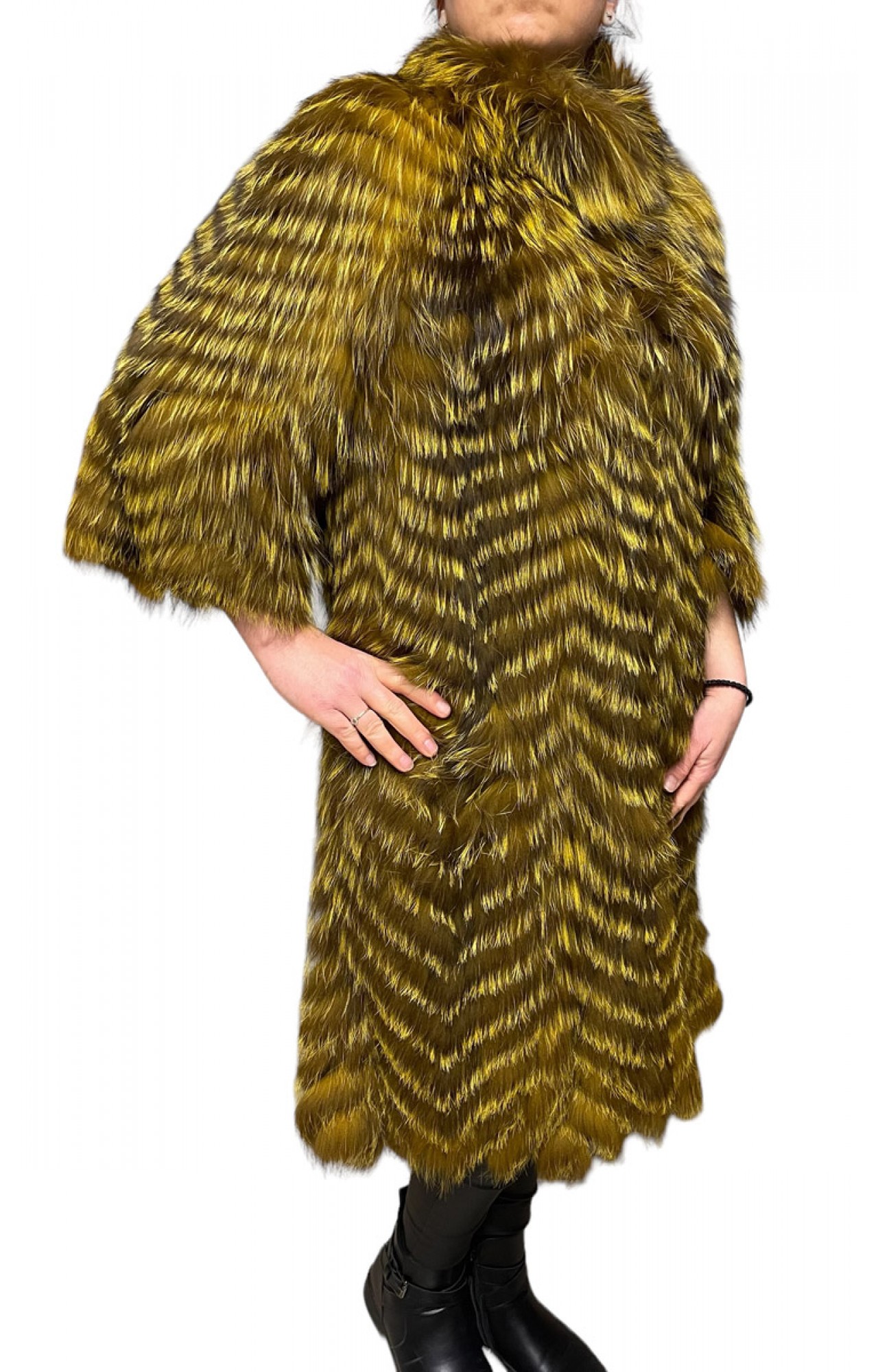 STAR WOMENS BROWN FOX FUR WITH BLONDE